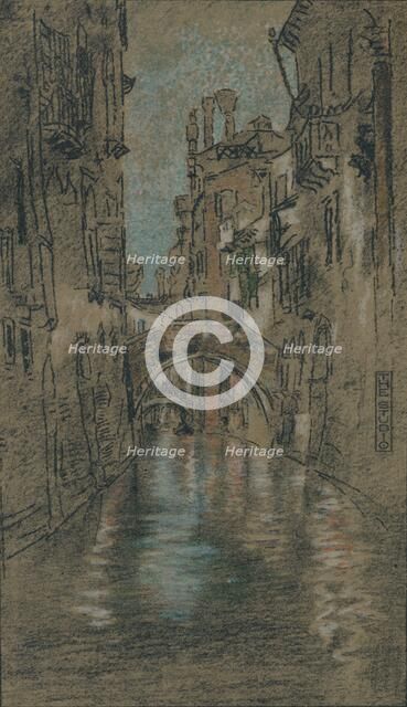 'A Venetian Canal', c1880. Artist: James Abbott McNeill Whistler.