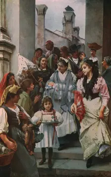 A Venetian Christening Party 1896, (c1930). Creator: Henry Woods
