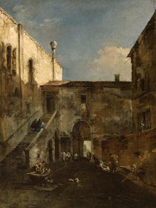 A Venetian Courtyard, c1770s. Creator: Francesco Guardi