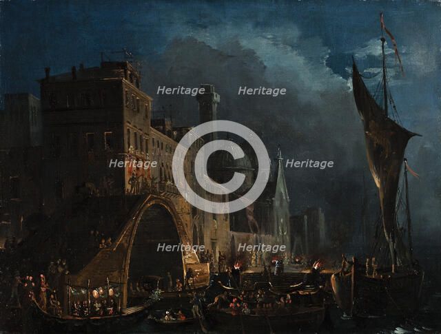 A Venetian gala night, 1825-1835. Creator: Caffi, Ippolito (1814-1866).