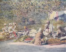 A Vegetable Market, Peshawur 1905. Artist: Mortimer Luddington Menpes