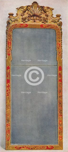 'A Very Rare Pier Glass of c1720 in frame decorated with Red Lacquer', c1720, (1936). Artist: Unknown.