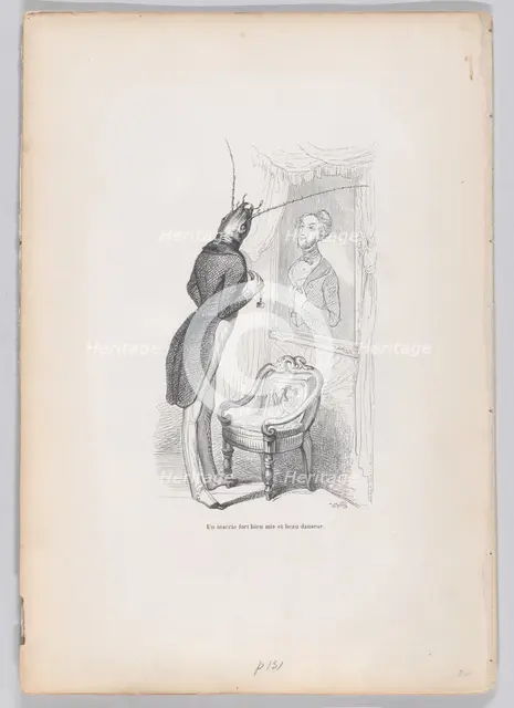 A very well put insect and beautiful dancer from Scenes from the Private and Public..., ca. 1837-47. Creator: Andrew Best Leloir.