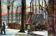 A Vermont maple sugar camp, USA, early 20th century