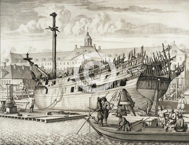A Vessel in Dry-Dock, 17th century. Creator: Unknown.