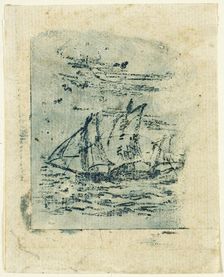 A Vessel Under Sail, c. 1847. Creator: Jean Francois Millet