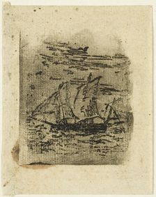 A Vessel Under Sail, c. 1847. Creator: Jean Francois Millet