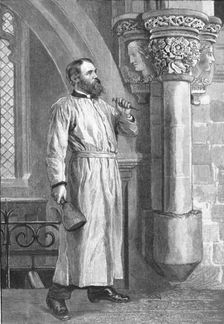 '"A Vicar his own Mason" --The Rev. F.W. Ragg helping in the Restoration of his Church at Marsworth Creator: Unknown