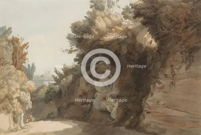 A View Near the Arco Scuro, Looking Towards the Villa Medici, Rome, 1785. Creator: Francis Towne.