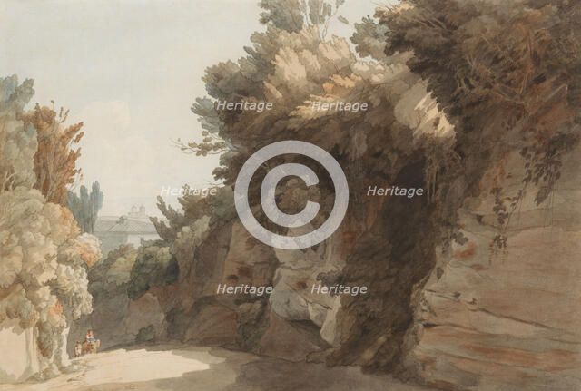 A View Near the Arco Scuro, Looking Towards the Villa Medici, Rome, 1785. Creator: Francis Towne.