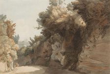 A View Near the Arco Scuro, Looking Towards the Villa Medici, Rome, 1785. Creator: Francis Towne