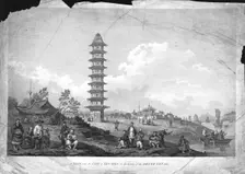 A View near the City of Lin-Tsin on the Banks of the Grand Canal. 1796. Artist: William Byrne