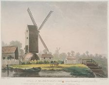 A view of Mr Metcalf's mill near Bromley Bow, Poplar, London, 1785. Artist: Francis Jukes