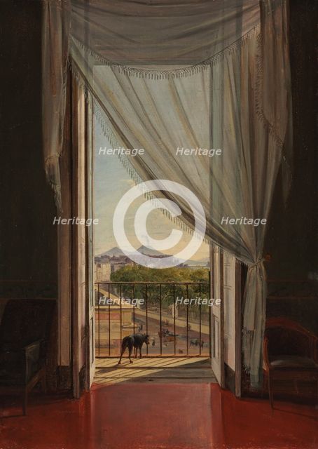 A View of Naples through a Window, 1824. Creator: Franz Ludwig Catel (German, 1778-1856).