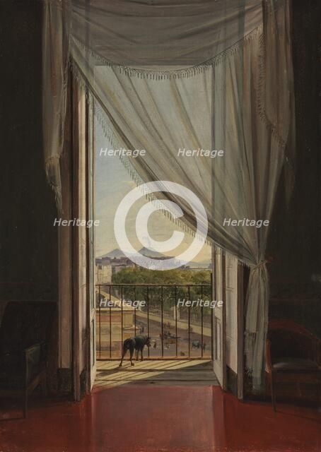 A View of Naples through a Window, 1824. Creator: Franz Ludwig Catel (German, 1778-1856).