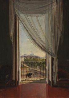 A View of Naples through a Window, 1824. Creator: Franz Ludwig Catel (German, 1778-1856)