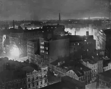 A view of New York at night 1915