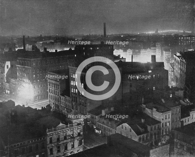 'A view of New York at night', 1915. Artist: Unknown.