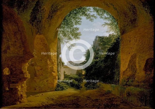A View of a Garden, seen from within a Roman Vault, 1802-1824. Artist: Francois-Marius Granet.