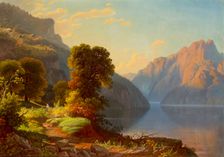 A View of a Lake in the Mountains (image 1 of 2), between c1856 and c1859. Creator: George Caleb Bingham