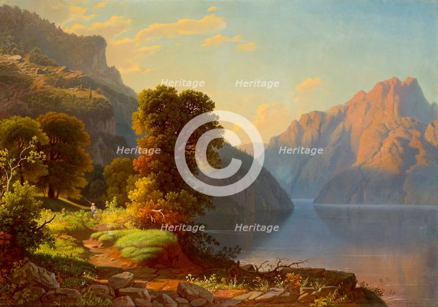 A View of a Lake in the Mountains (image 1 of 2), between c1856 and c1859. Creator: George Caleb Bingham.