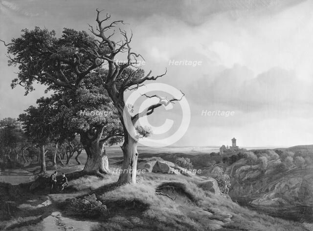 A view of Bohemia from Oberlausitz, 1837-1840. Creator: Johann Hermann Carmiencke.