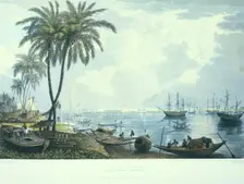 A view of Calcutta from a. Point opposite to Kidderpore, 1824-1826. Creator: Robert Havell
