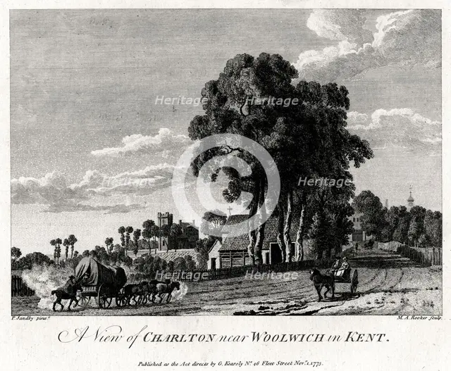 'A View of Charlton near Woolwich in Kent', 1775.Artist: Michael Angelo Rooker