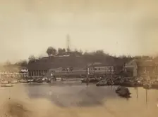 A view of Fort Canning from the Singapore River, between 1860 and 1900. Creator: Unknown