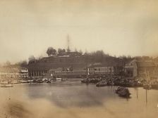 A view of Fort Canning from the Singapore River, between 1860 and 1900. Creator: Unknown