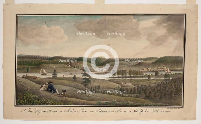 A View of Greenbush on the Hudsons River near Albany in the Province of New York, 1766. Creator: Thomas Davies.