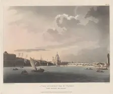 A View of London from the Thames, November 1, 1809., November 1, 1809. Creators: Thomas Rowlandson, Augustus Charles Pugin, Thomas Sunderland