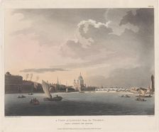 A View of London from the Thames, November 1, 1809., November 1, 1809. Creators: Thomas Rowlandson, Augustus Charles Pugin, Thomas Sunderland