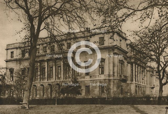 'A View of London Museum at Lancaster House Through The Green Park Railings', c1935. Creator: Donald McLeish.