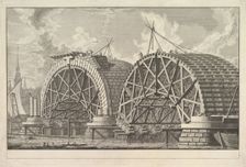 A view of part of the intended Bridge at Blackfriars, London, ca. 1764. Creator: Giovanni Battista Piranesi