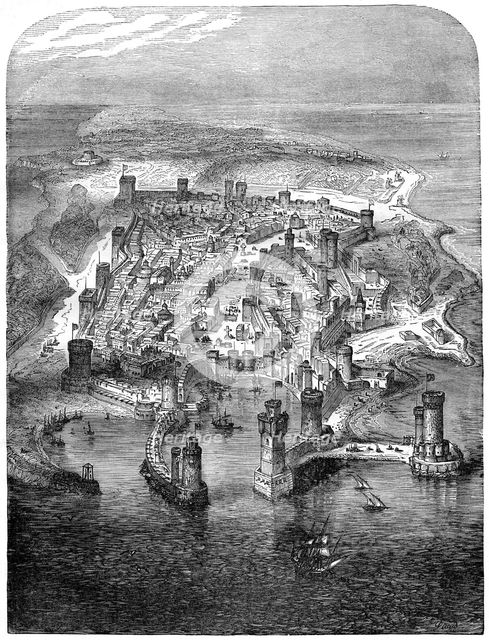 A view of Rhodes, 1480 (1882-1884). Artist: Unknown