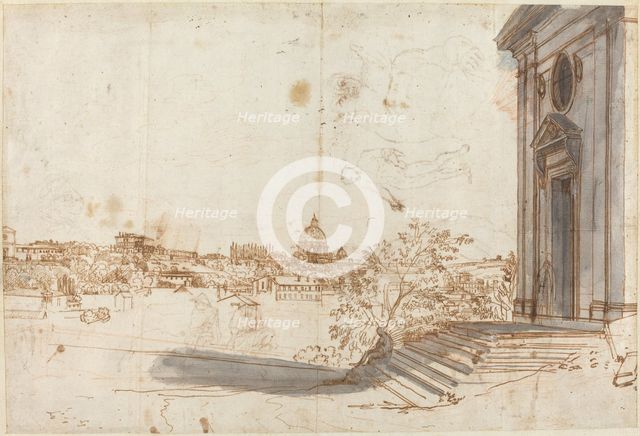 A View of Rome from Santa Maria del Priorato, c. 1710. Creator: Gaspar van Wittell.