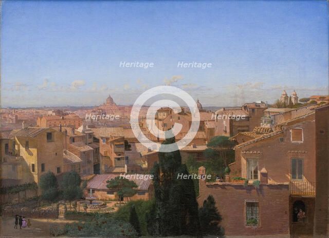 A View of Rome Seen from the Artist's Dwelling, 1858. Creator: Hans Jorgen Hammer.