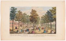 A view of St. James's Park, taken near the stable yard, London, 1751. Creator: James Smith