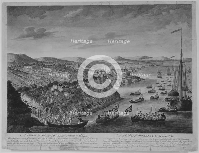 A View of the Taking of Quebec, September 13, 1759, ca. 1760. Creator: Bowles & Carver.