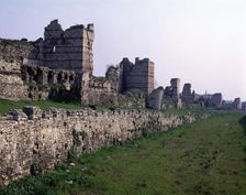 A view of the walls of Theodosius II in Istanbul
