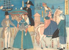 A View of the Wharves in Yokohama, 2nd month, 1861. Creator: Utagawa Yoshitora