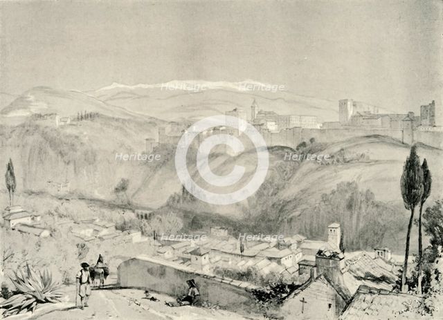 'A View of the Alhambra from the Albaycin', 19th century, (1907). Creator: Unknown.