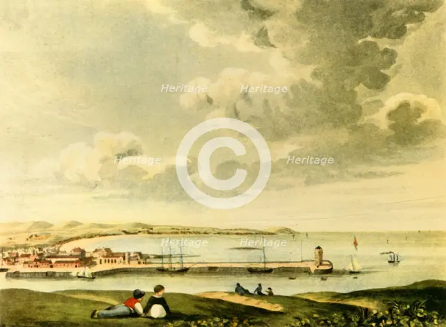 'A View of the Bay and Pier of Douglas, Isle of Man', 19th century?, (1946).  Creator: J. Burman.