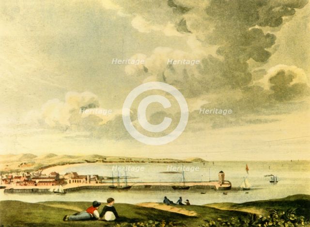 'A View of the Bay and Pier of Douglas, Isle of Man', 19th century?, (1946).  Creator: J. Burman.