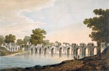 A View of the Bridge at Ilionpoor over the River Goomty, pub. 1785-88. Creator: William Hodges (1744-97)