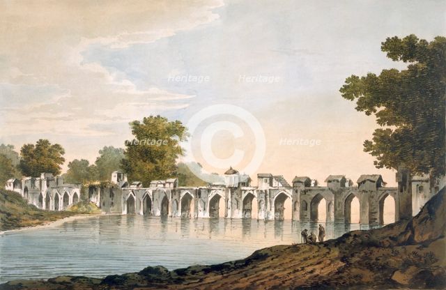 A View of the Bridge at Ilionpoor over the River Goomty, pub. 1785-88. Creator: William Hodges (1744-97).
