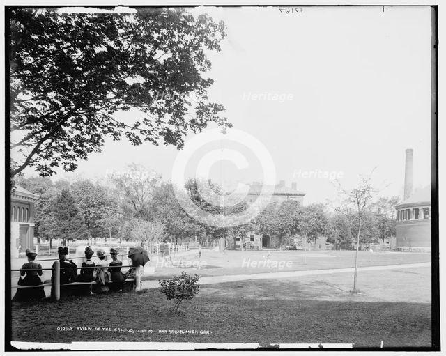 A View of the campus, U. of M., Ann Arbor, Michigan, between 1890 and 1901. Creator: Unknown.