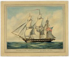 A View of the Constitution off Boston, 1814. Creator: Isiah Whyte