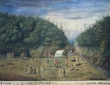 A View of the Endeavour's Watering-place in the Bay of Good Success c1768-c1780. Creators: Sydney Parkinson, A Buchan, JF Miller